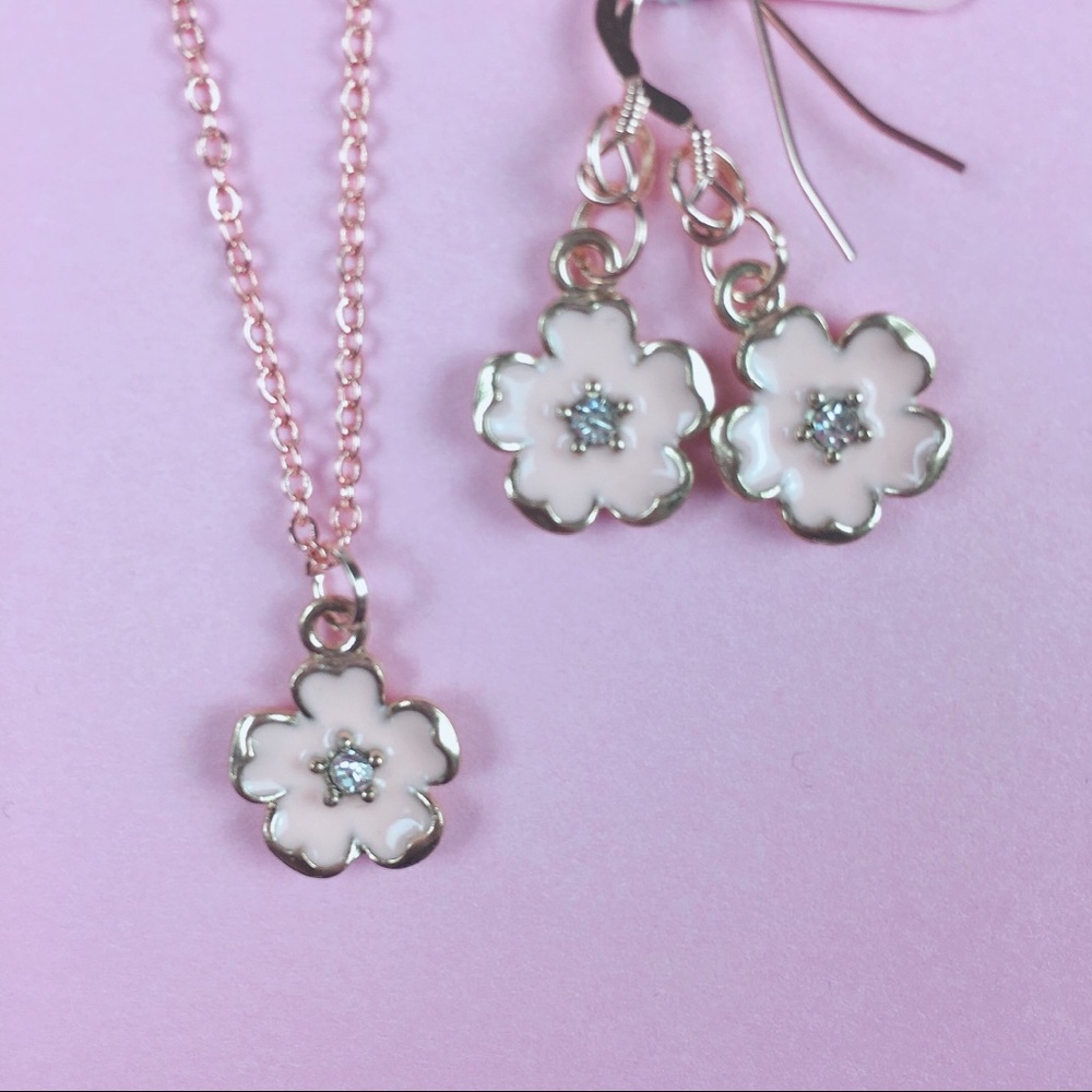 Sakura Blossoms Necklace and Earring Set